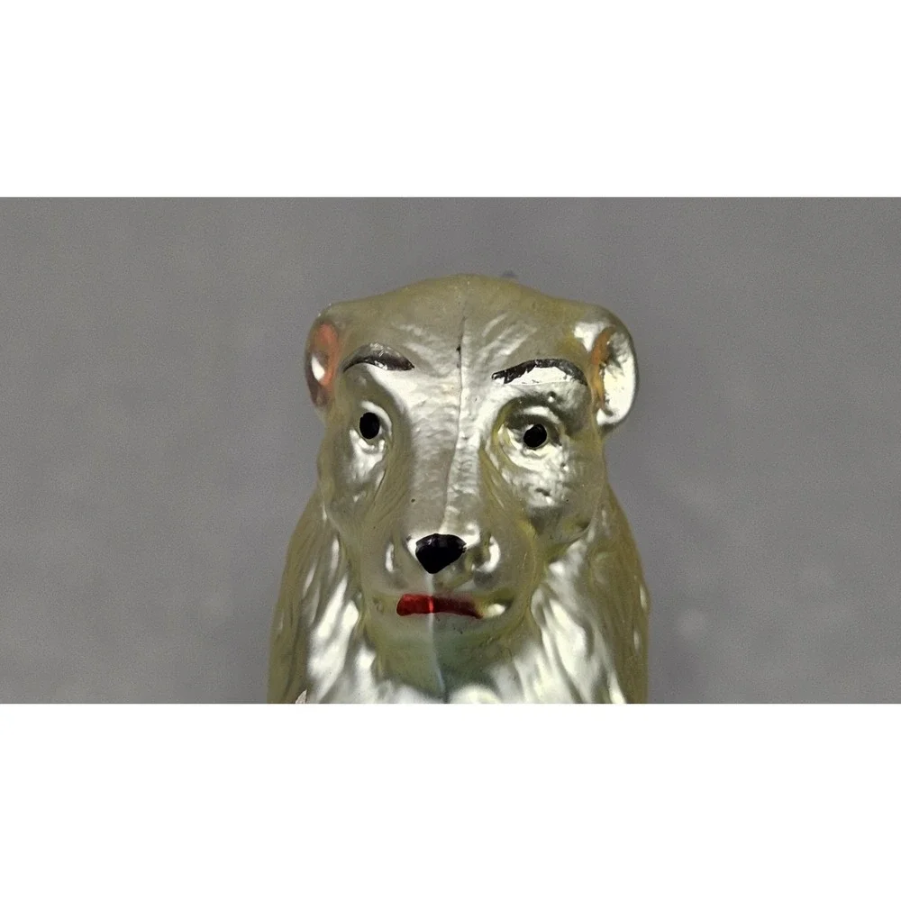 Vintage Christopher Radko Polar‎ Bear Glass Christmas Ornament Silver Blue